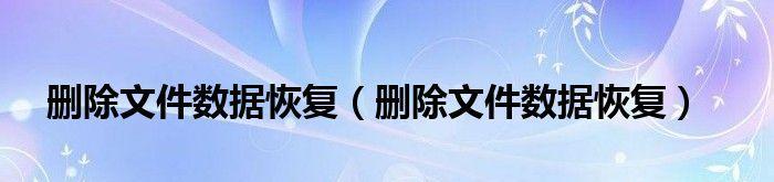 十款免费数据恢复软件推荐（选择的免费数据恢复软件）  第1张